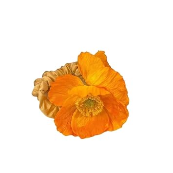 Hair Ties 20Pcs Flower Hair Ties Fresh and Sweet Egg Flower for Women Hair band Ornament Travel Hair AccessoriesOrange