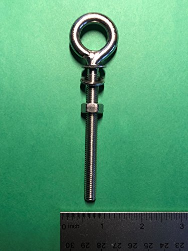Image of US STAINLESS 2 Pieces Stainless Steel 316 M8 Eye Bolt 8mm x 80mm Marine Grade Pitch of 1.25 (Pack of 2)