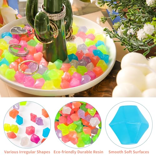 Image of 750 PCS Diamond Glow Rocks Mixed Color Luminous Stones Aquarium Fish Tank | OSOPOLA Diamondshaped Mixed Color Glow Rocks Luminous Pebbles For Aquarium Fish Tank FD05MX750C