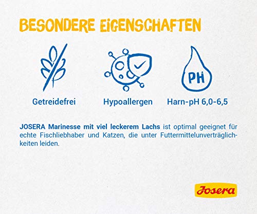 JOSERA Marinesse (1 x 400 g) | Adult | Premium Trockenfutter für ausgewachsene allergische Katzen | Lachs, Kartoffel & Erbse als ausgesuchte Proteinquellen | getreidefrei | Katzenfutter | 1er Pack