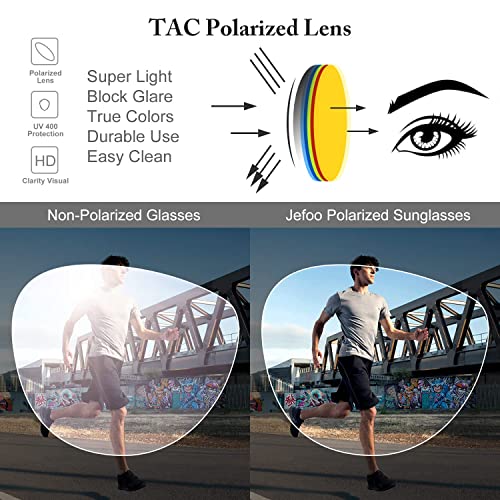 Image of Jefoo Polarized Aviator Sunglasses for Women Men Retro Trendy Sports Sunglasses for Outdoor UV400 Protection