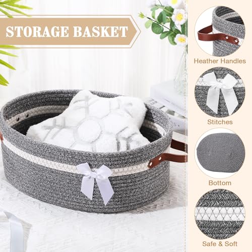 Image of Colingmill 2026 Graduation Large Woven Basket for Gifts Empty Set with Gift Bags and Ribbon Gift Baskets and Wrapping Set Storage 14 inchx 10 inchx 5.5 inch Decorative Box for Class of 2026 Graduation(Gray)