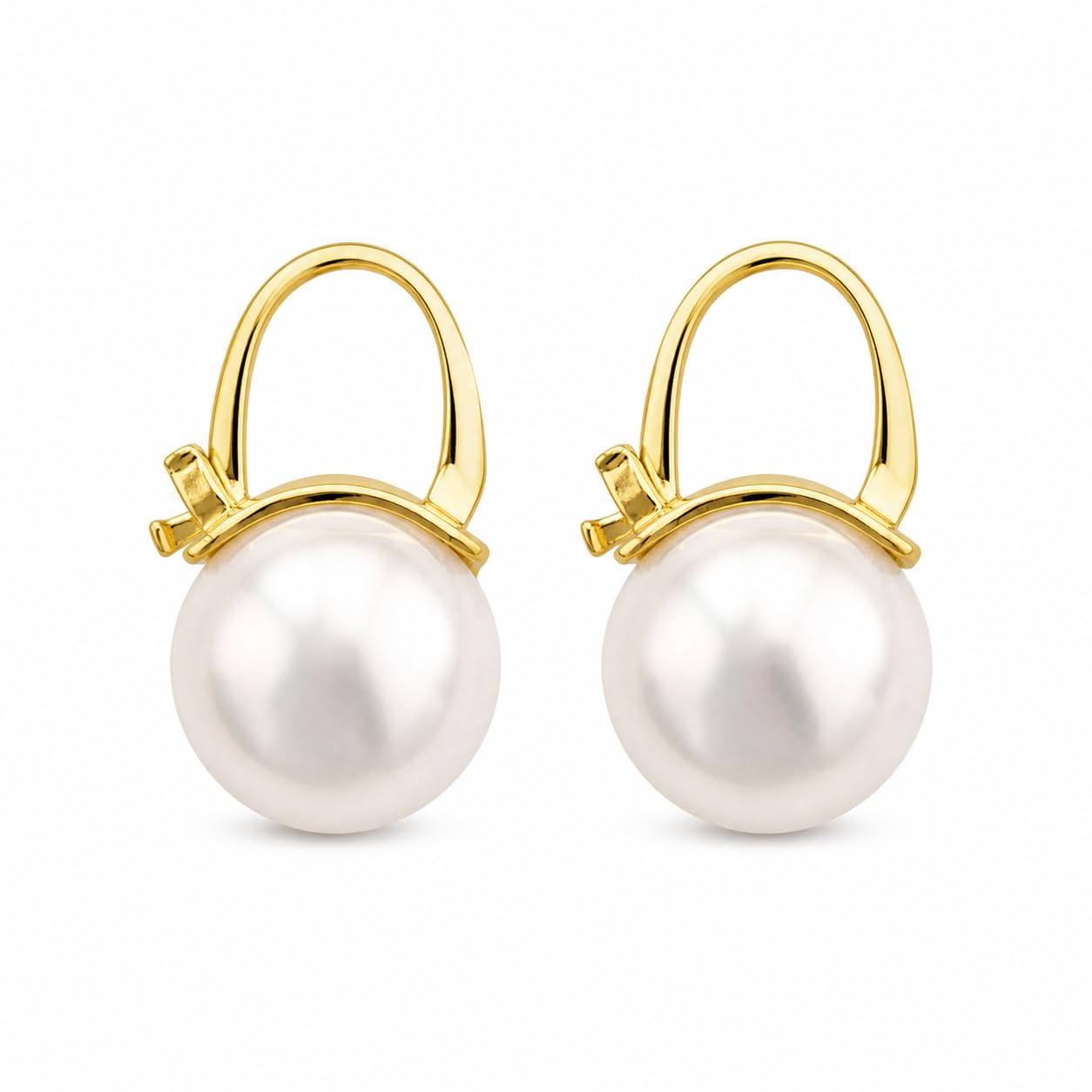 Gold Plated Pearl Drop Earrings for Women, Elegant Hoop Style Pearl Earrings, Minimalist Statement Jewelry for Party, Wedding & Daily, Pack of 1-image-31