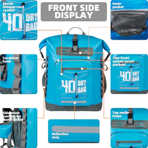 Image of MORXPLOR Dry Bag Waterproof,5L /10L /20L /30L /40L /55L Roll Top Dry Bag Backpack with WaterProof Phone Case for Swim,Kayak