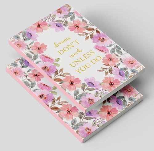 Image of AccuPrints A5 Premium Soft Bound Notebook Diary for Girls and Women (144 Ruled Pages with planner, 80 GSM) Parent (Dream Don't work Notebook)