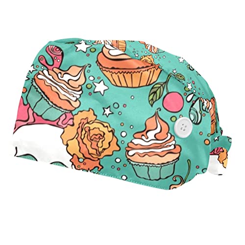 Casquette pour hommes femmes crâne roses cupcake idéale pour la cuisine et l'atelier