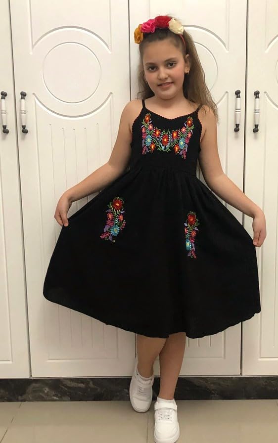 HIHA Toddler Little Girls Mexican Embroidered Dress2