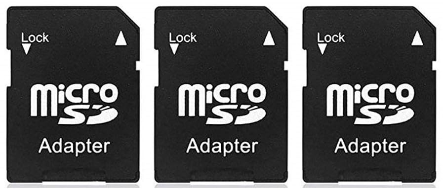 XT-02 New Launch 2025 Micro SDHC Micro SDXC to SD Memory Card Adapter Card Reader Converter High-Speed Micro SD to SD Adapter for Camera Smartphone Tablet Laptop (ONLY Adapter) (Pack of 3)