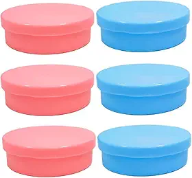 Kit 30 Latinhas Plásticas Acrílicas 5cm – Azul Bebê, Rosa Claro e Branco para Lembrancinhas e Artesanato