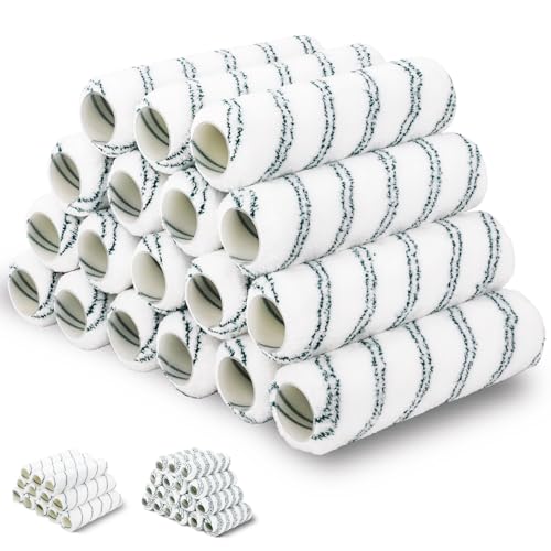 PinStone 18 Pack 9 x 1/2 Nap Microfiber Paint Roller Covers Non-Shedding