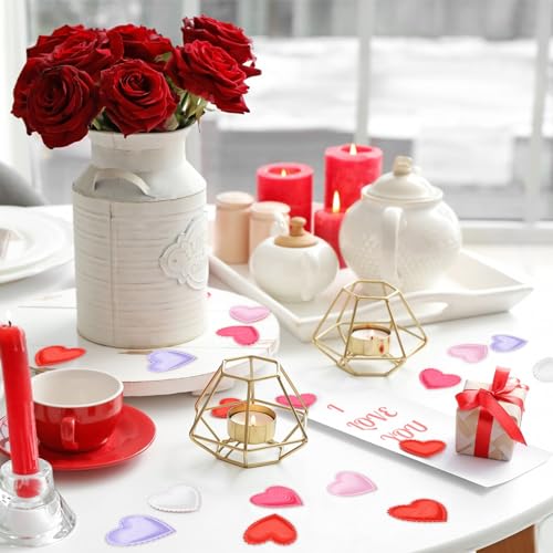 Image of 200 Pieces 1.4 Inch Love Heart Confetti 3D Sponge Petals Table Decorations - Red, Pink, Rose Red, Purple, White Scatter for Valentine's Day, Wedding, Anniversaries, Engagement Party Favors