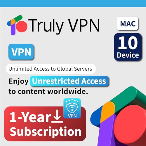Image of TrulyOffice Truly VPN for Mac | 1-Year Subscription | 10 Devices | Unlimited Access to Global Servers | Secure and Private Browsing | Physical Activation Card | Mac Only