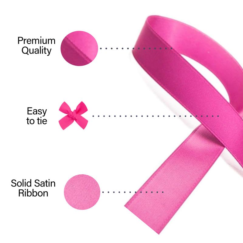 SR SUPER RIBBONS®™- Full Reel 38mm Double Faced Satin Ribbon, 20 Metres on Reel - Raspberry Pink, 38mm x 20m - Image 2