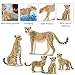 Toymany 8PCS Cheetah Figurines with Cheetah Cubs, Realistic Jungle Zoo Animals Figurines Family Set, Educational Toy Cake Toppers Christmas Birthday Gift for Kids