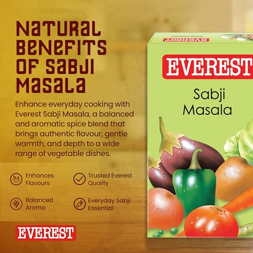 Image of Everest Sabji Masala - 100g | Subtle, Aromatic Blend for Flavourful Vegetable Curries | Balanced Spice Mix for Everyday Indian Sabzi & Home Cooking
