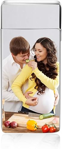 Fortheday - Mechero eléctrico personalizado para hombre con encendedor recargable USB para el día del padre, Navidad, San Valentín