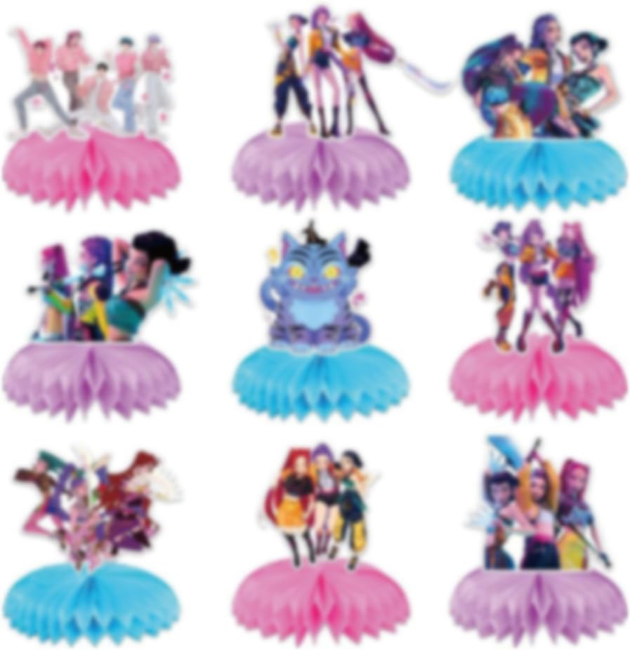 9 piezas Decoración Mesa Cumpleaños Koreanpop, Cumpleaños Mesa