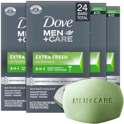 Dove Men+care Extra Fresh Body + Face Soap Bars, 3.17 (Pack of 6) 4-Pack