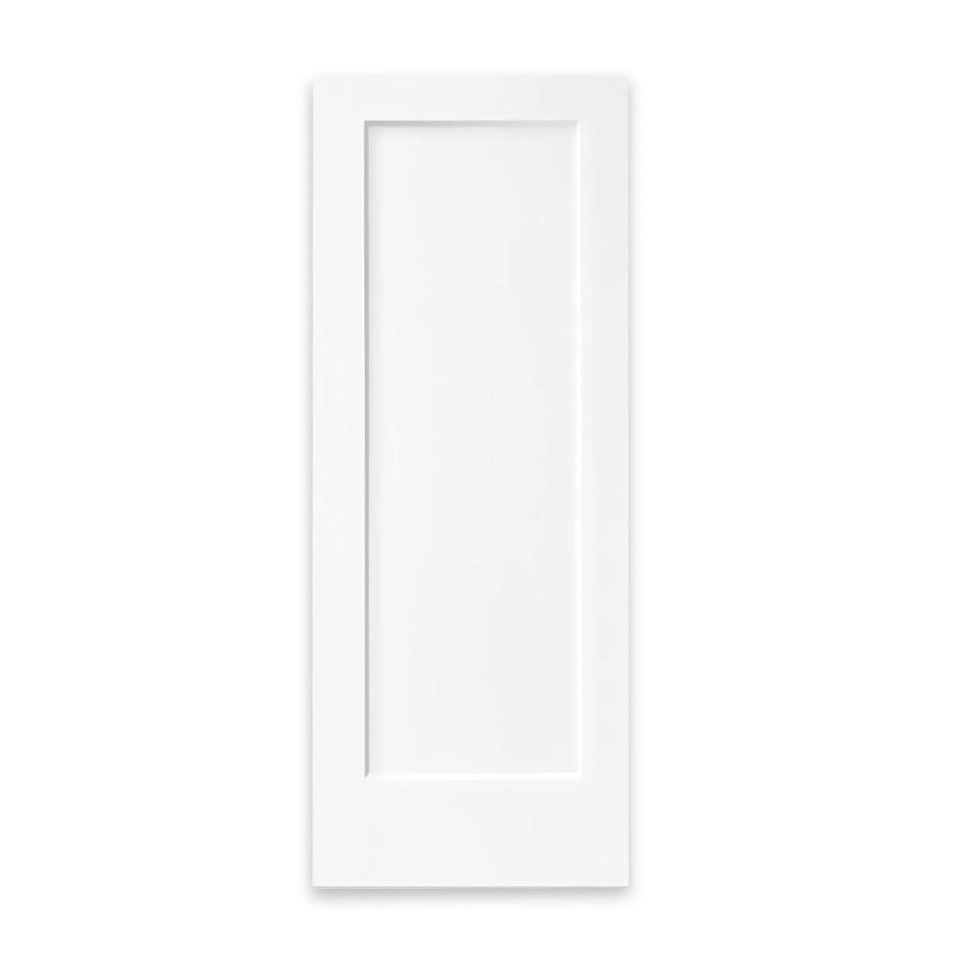 JUBEST 30"x80" 1-Panel Shaker Style White Primed Hollow Core Interior Molded Door Slab, Pre-Assembled Interior Door for Pantry, Laundry, Closet as Prehung, Bypass, Pocket Door, NOT Included Hardware