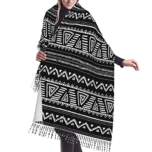African Tribal Aztec Soft Blanket Scarf Long Warm Shawl Wraps Cashmere Fringe Scarfs For Women