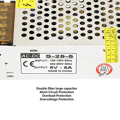 Image of 5V DC 10W /25W Switching Power Supply, Power Supply Transformer Adapter Dimmable LED Transformer Power Supply Driver Transformer (5V 5A)