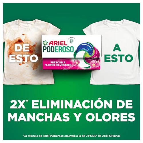 Miniatura 3 de Ariel Pods PODEROSO Detergente lavadora capsulas | 29 Lavados | Frescor Silvestre | POD GRANDE = 2 PODS | 2X eliminación de manchas y olores