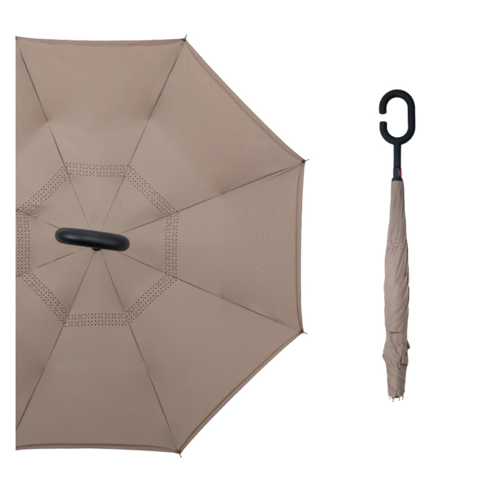 CMBSSTFC Paraguas de Mango Largo Paraguas invertido Manual Paraguas Grande Paraguas inverso Unbrella's para Lluvia al Aire Libre con Mango en Forma de C A Prueba de Viento