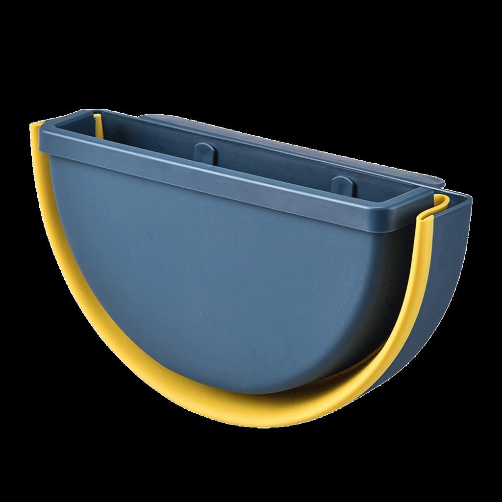 trash can for bedroom المطبخ طوي القمامة صندوق، مدمجة شنقا القمامة يمكن تركيب سيارة غرفة نوم المطبخ، يمكن أن القمامة على الحائط trash can (Color : Blue)