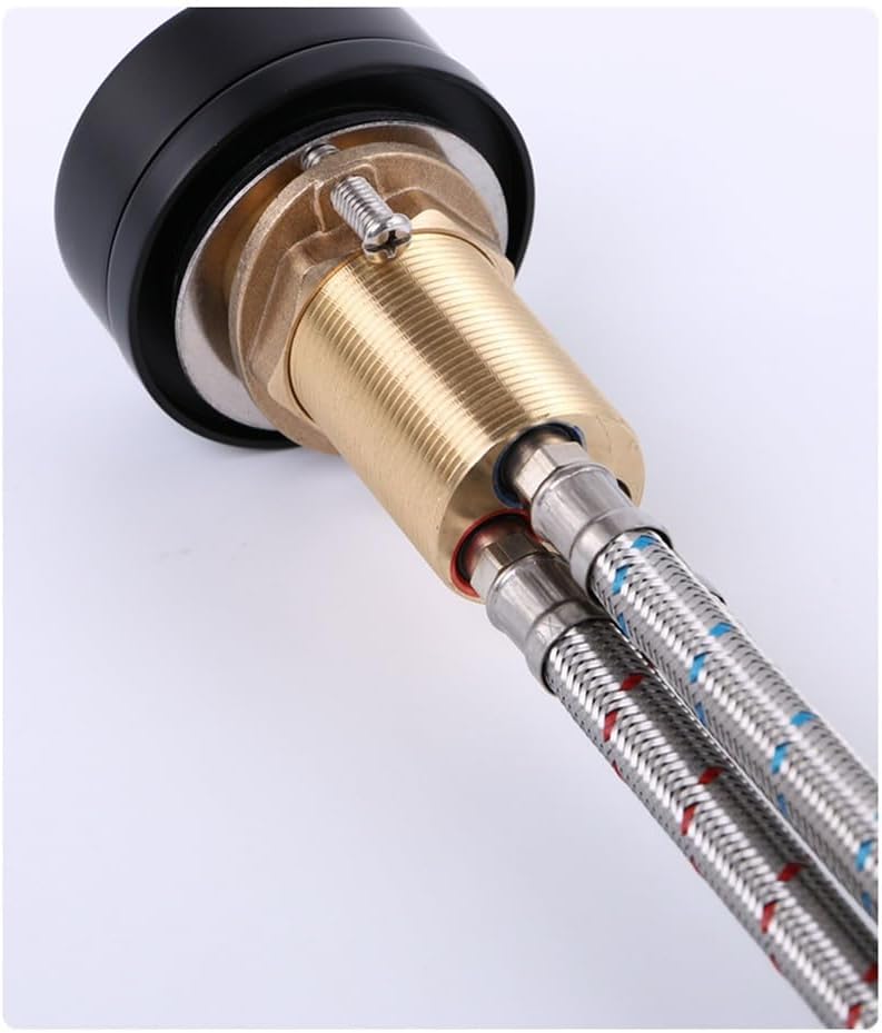 Black Basin Faucet Bathroom Widespread Brushed Gold Sink tap 360 Rotating Chrome Tap(Style 2 Black)