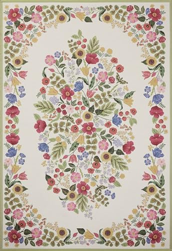 Image of Loloi Rifle Paper Co Perennial Cream 6'-7 inch x 9'-4 inch Area Rug
