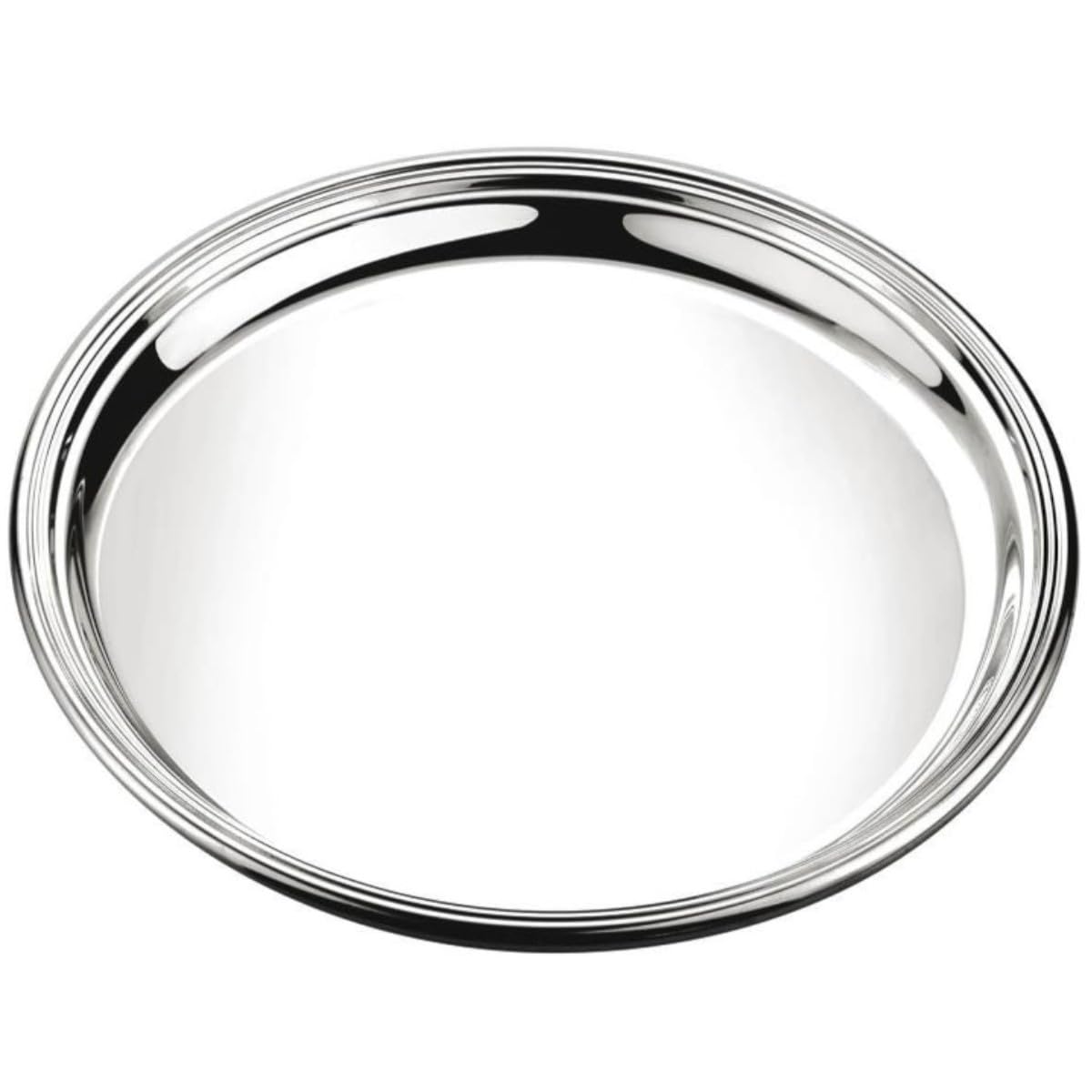 Tablett rund (D 25 cm) | Premium Silber Plated versilbert | Serviertablett | Edles Geschenk