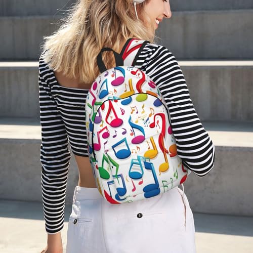 Mochila para laptop con estampado de notas musicales para mujer 7