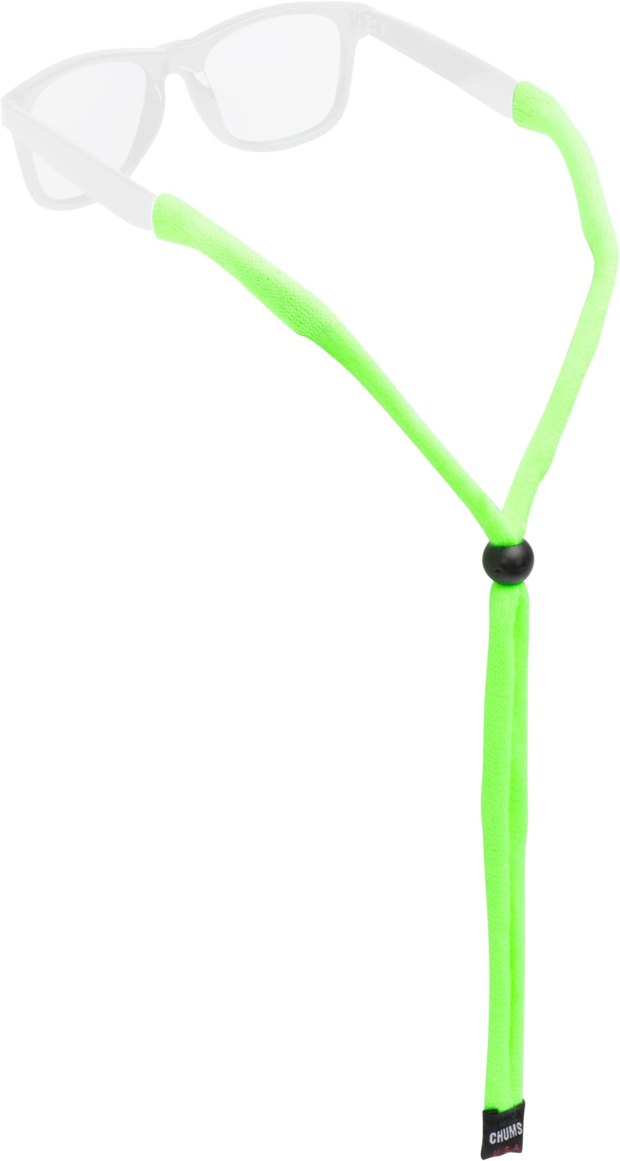 Chums Original Cotton Retainer - Unisex Eyewear Keeper for Sunglasses & Glasses - Adjustable Fit, Washable & Made in USA (Standard-End, EV Green)