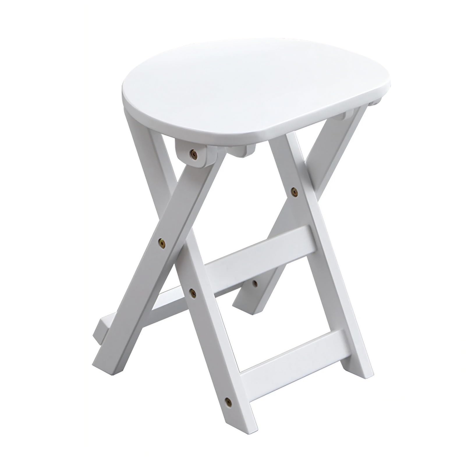 Wooden Folding Bar Stool, 43cm/24.4 Inch Portable Breakfast High Stool with Footrest, Counter Height Kitchen Chair for Cafe, Indoor and