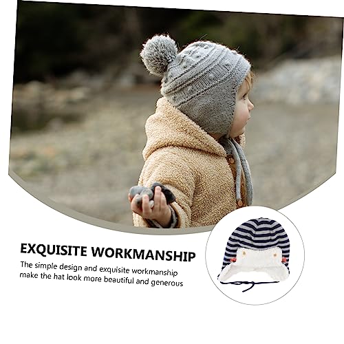Boy Girl Warm Ear Hat Soft Cozy Ski Cap for Boys and Girls Years for Autumn Outdoor Activities Cute Striped Car Design Multi2
