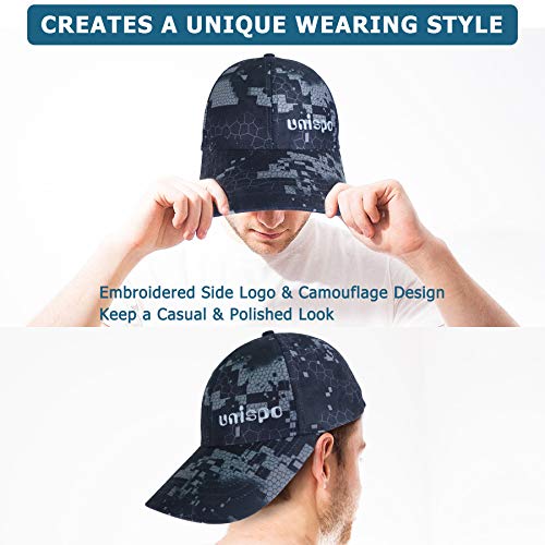 Desolve Camo Fishing Hunting Hat, Adjustable Baseball Cap, Unisex Sports Cap, Black #TOP6