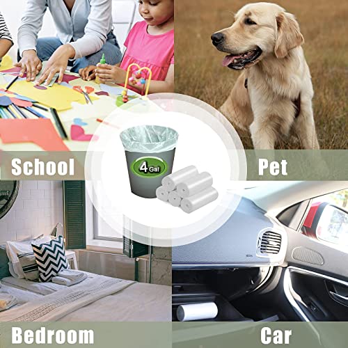 Small Trash Bags, Inwaysin Small Garbage Bags 4-6 Gallon Biodegradable Can Liners Thicken, Size Expanded, White 200 Counts #TOP5
