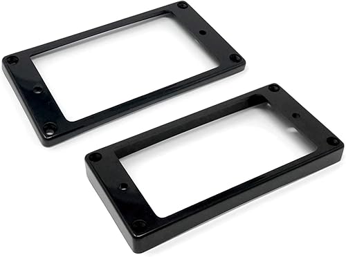 Vintage Forge Juego de anillos de montaje de pastilla Humbucker con parte inferior curvada blanca (puente y cuello) compatible con guitarras