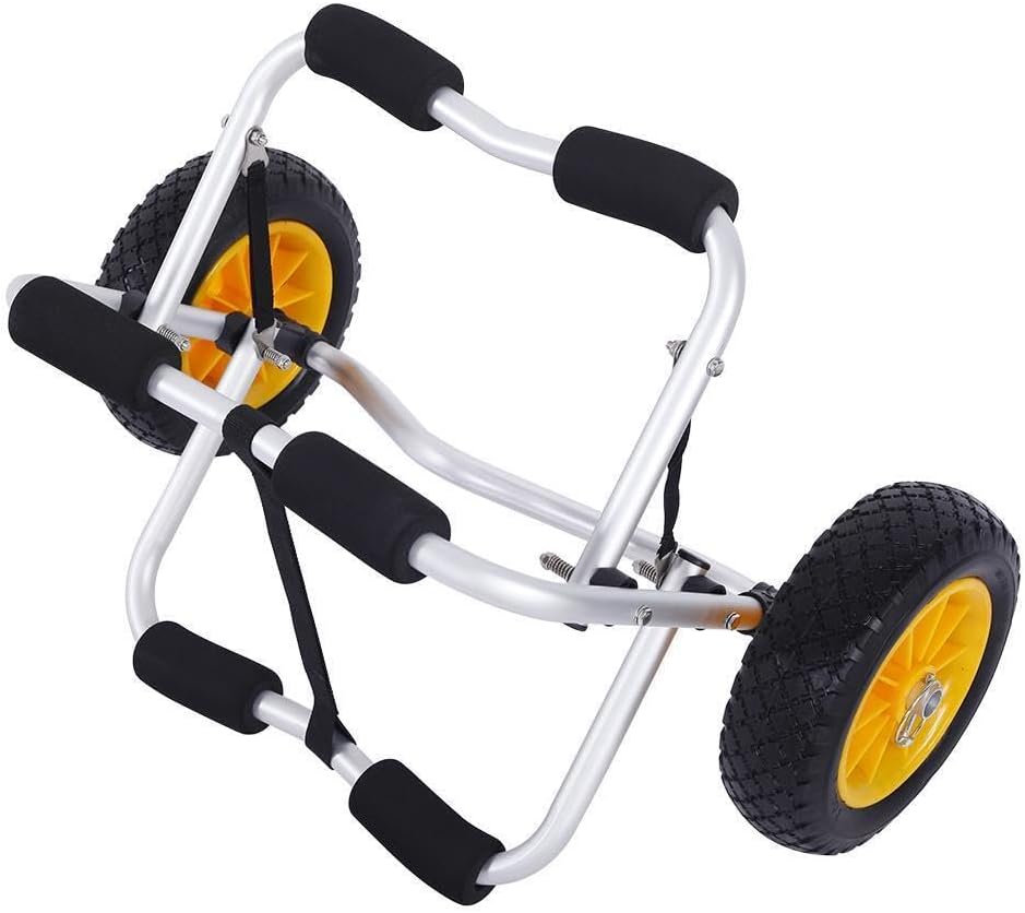 Kayak Cart Dolly Wheels Trolley – Beach Tire Transport for Canoes, Boats, Sit-On-Tops – Scupper Carts, Wagon Hauler – Kayaking Essential Kayak Cart Dolly Wheels Trolley – Beach Tire Transport for Canoes, Boats, Sit-On-Tops – Scupper Carts, Wagon Hauler – Kayaking Essential