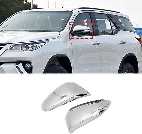 Koreyuag Tapa de espejo retrovisor lateral cromada, 2 piezas para Toyota Fortuner 2016-2021