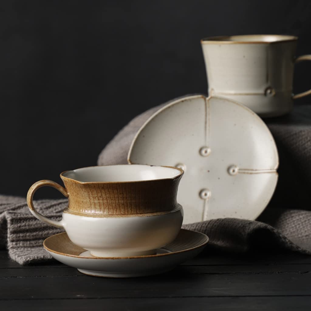 TOMYEUS Keramikbecher Roher Keramik Kaffeetasse Handgemachte Tasse Handgemachte Einfache Nachmittag Teetasse Kreative Kunst Paar Paar Tasse Smart Mug (Size : A)