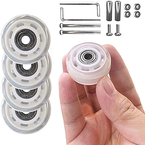 SHHAN Lot De 4 Roues De Patin À roulettes Quadruples Extérieures/intérieures 36 Mm X 11 Mm, Roues De Rechange en PU Durables Et Résistantes À l'usure, Accessoires De Patinage À roulettes Cover