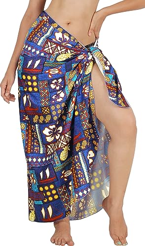 LA LEELA Saída de praia feminina estilo sarongue, Floral real, One Size