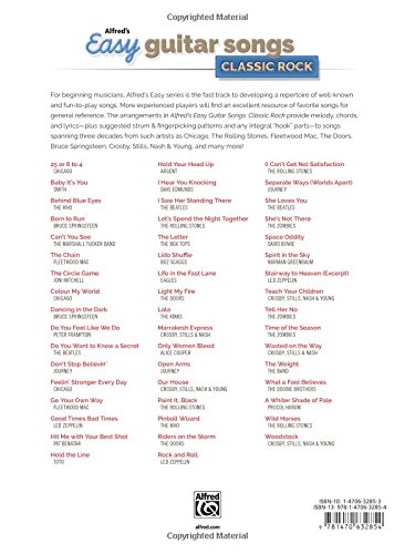 Alfred's Easy Guitar Songs -- Classic Rock: 50 Hits Of The '60S, '70S & '80S #TOP1