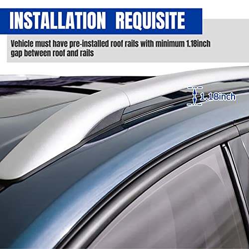 Bunker Indust Universal Roof Rack Cross Bars,58" Adjustable Aluminum Roof Rail Top Cargo Carrier Crossbars Keyed Locking 150Lbs Capacity For Car Suv Vehicles-Carry Your Kayak, Cargo Basket, Roof Bag #TOP1