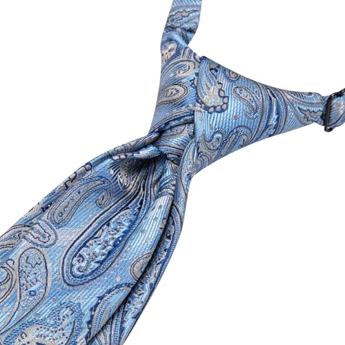 Image of Hi-Tie Boys Tie Pre-Tied Pocket Square Set Adjustable Kids Neckties Age 7-11 Years School UniForm Graduation