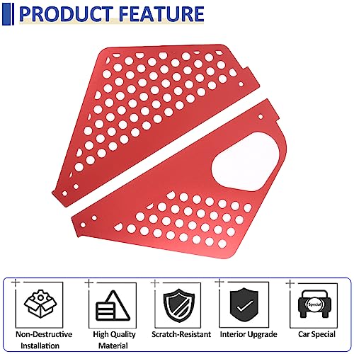 Image of Daeiclru Engine Bay Panel Cover Compatible with Chevrolet Corvette C8 2020-2023, Aluminium Engine Protector Splash Shield, Left Right Engine Case Guards (Style C - Red)