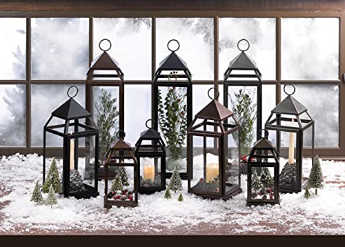 Accent Plus Christmas Decorations Indoor Lantern Decorative Outdoor Christmas Decorations Candle Lantern Candle Holders Christmas Table Decorations Metal Lantern, Silver 5.5 X 5.75 X 12 Inches #TOP2