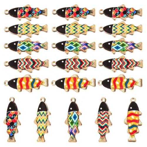 KEQAR 20 kleine Fisch-Charms aus Silber, Vintage, DIY-Halsketten, Party- und Hochzeitsaccessoires, Charms, Ohrringe, Ohrring-Kits KEQAR 20 kleine Fisch-Charms aus Silber, Vintage, DIY-Halsketten, Party- und Hochzeitsaccessoires, Charms, Ohrringe, Ohrring-Kits