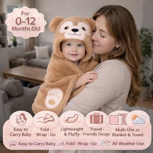 Image of First Kick Baby Blanket Newborn Gift Pack of Swaddle Wrapper & Baby Bath Towel, 0-9 Months, Length 68 cm x Width 68 cm, Pack of 2 Pcs.